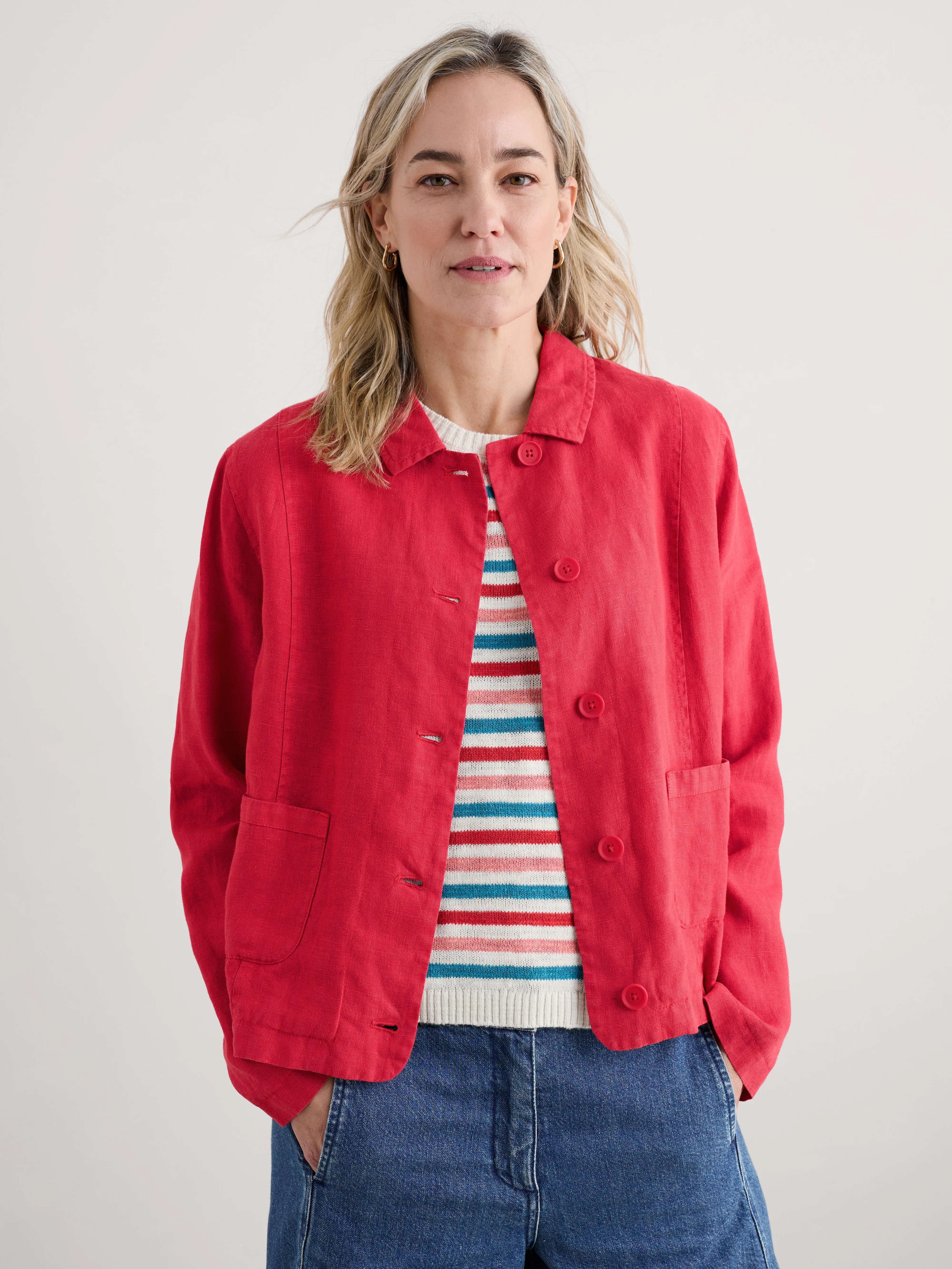 Seasalt Arame linen jacket Raspberry