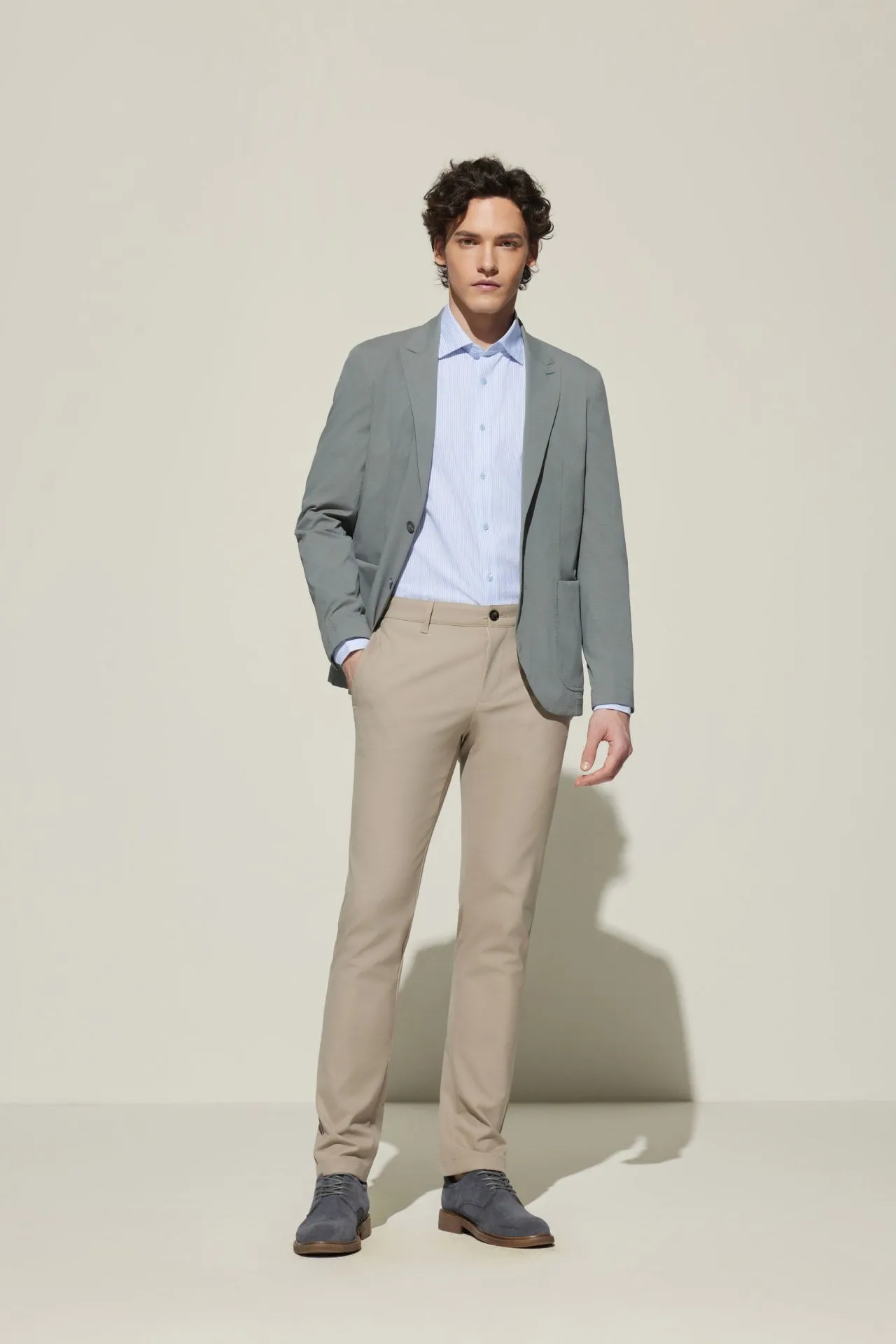 Seersucker Relax Fit Casual Blazer