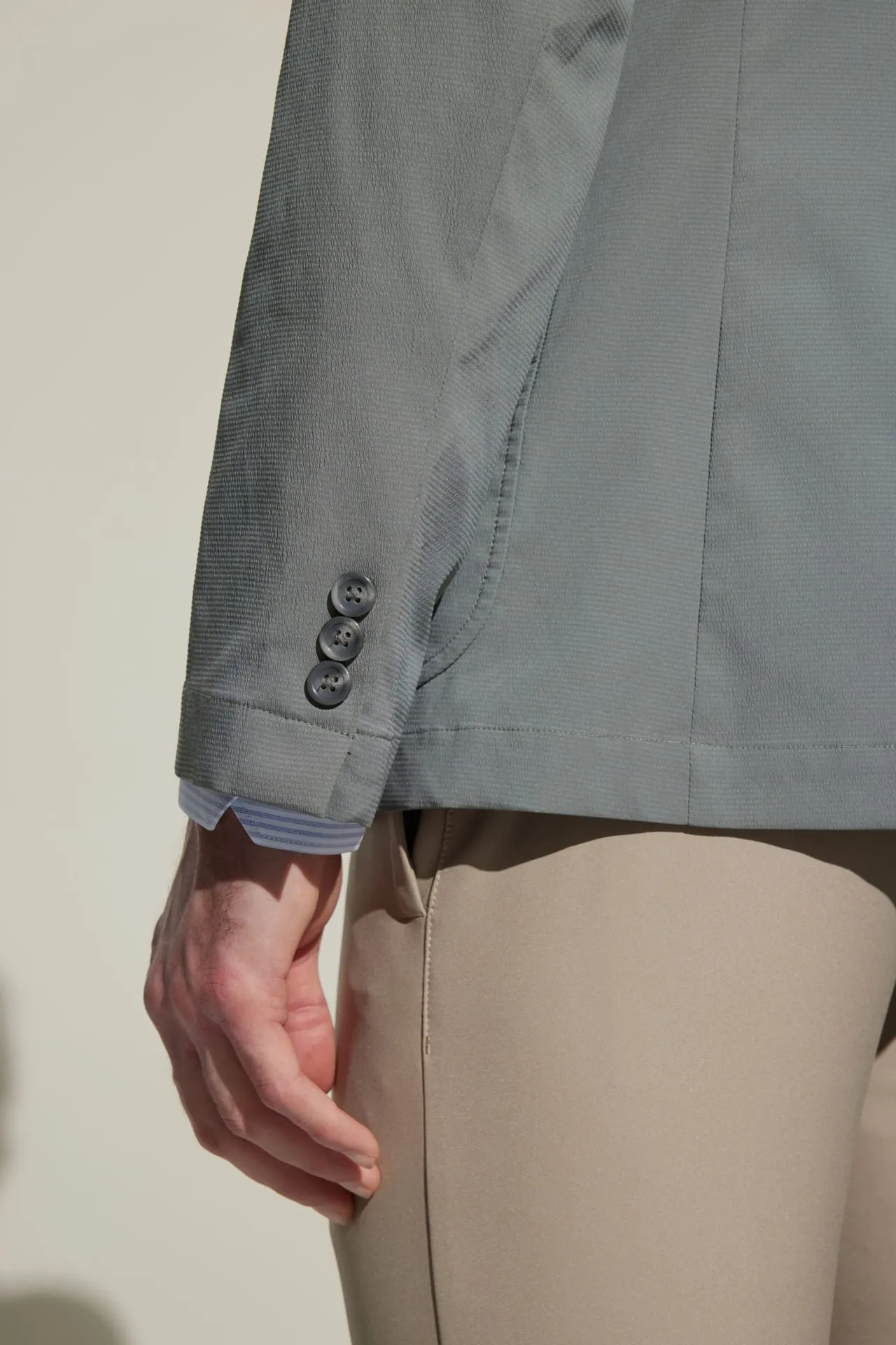 Seersucker Relax Fit Casual Blazer