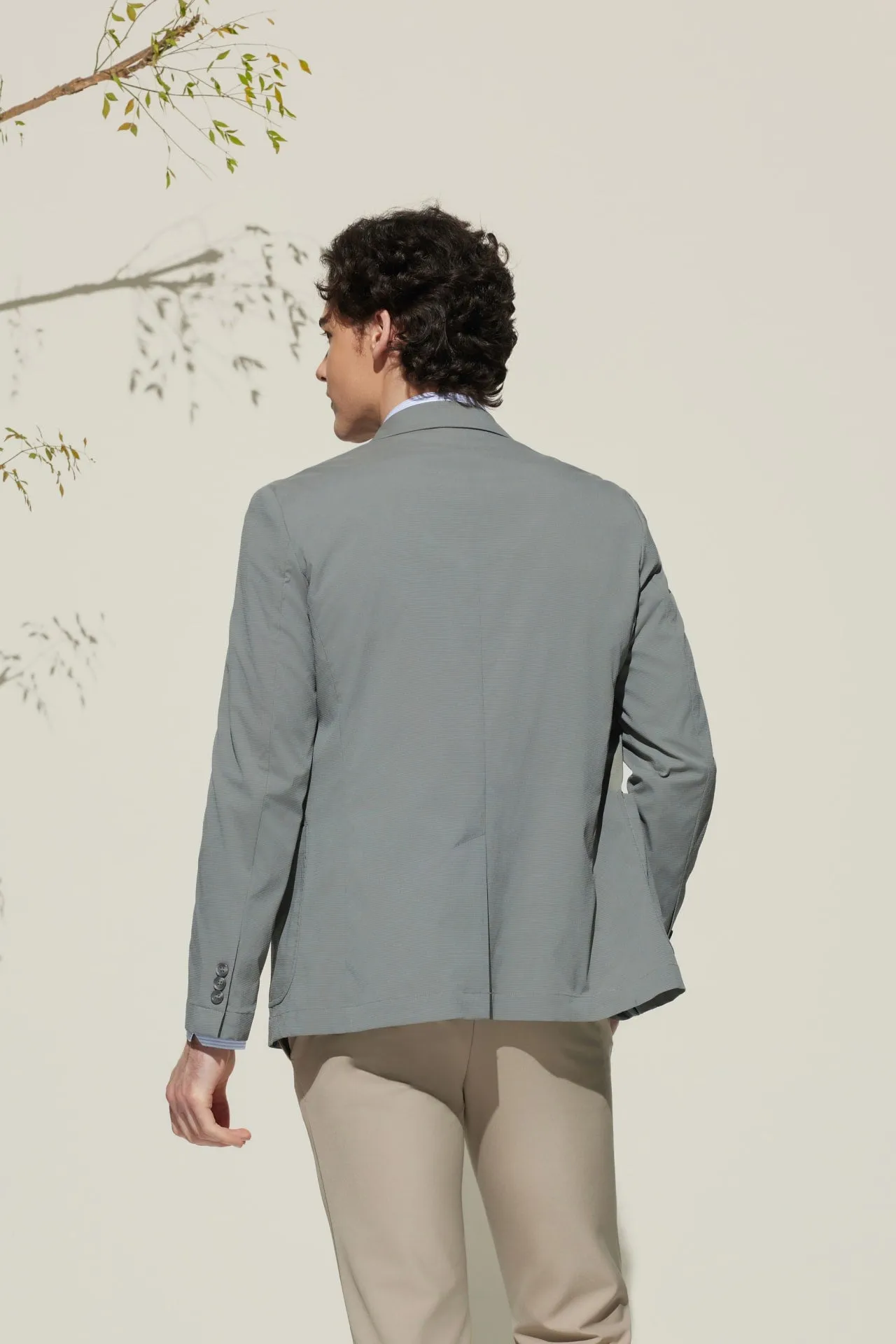 Seersucker Relax Fit Casual Blazer