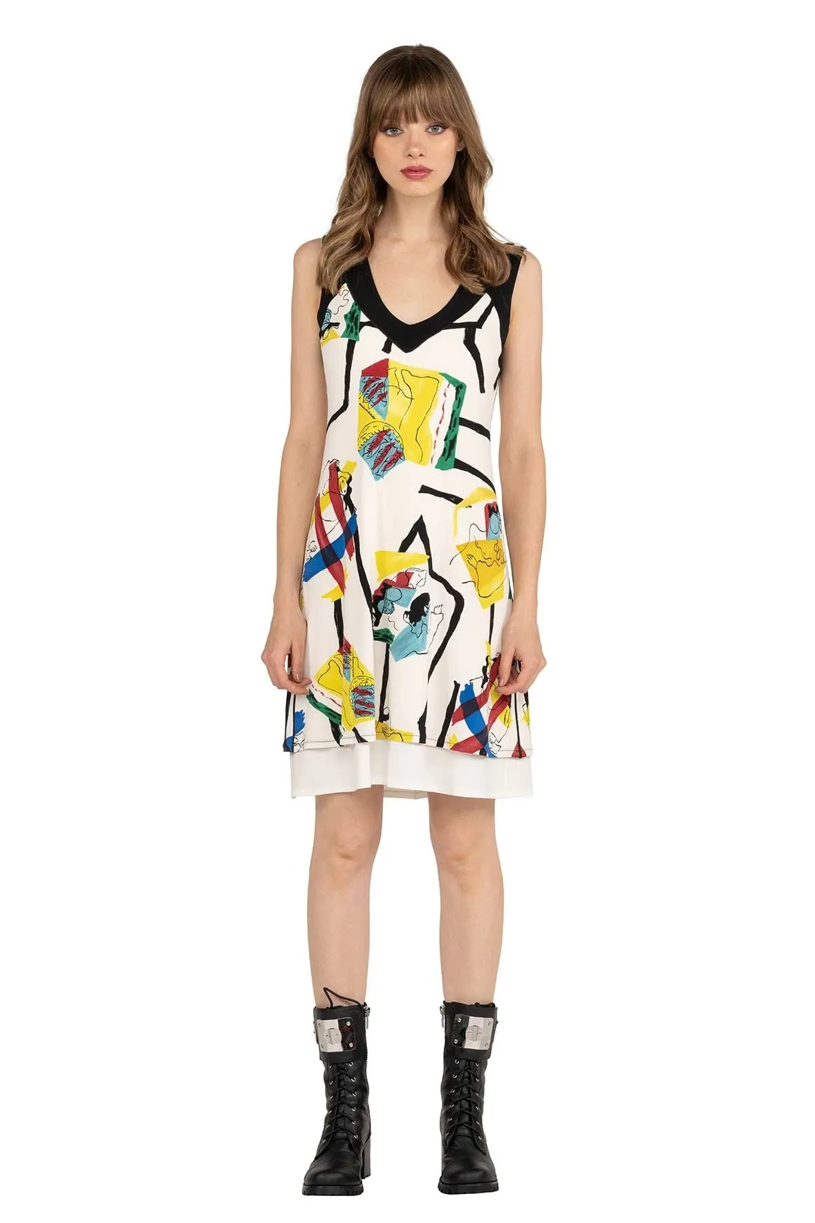 SL V Banded A Line Dress Updated