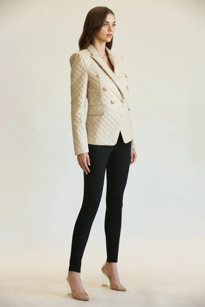 Stylish Faux Leather Blazer for Women