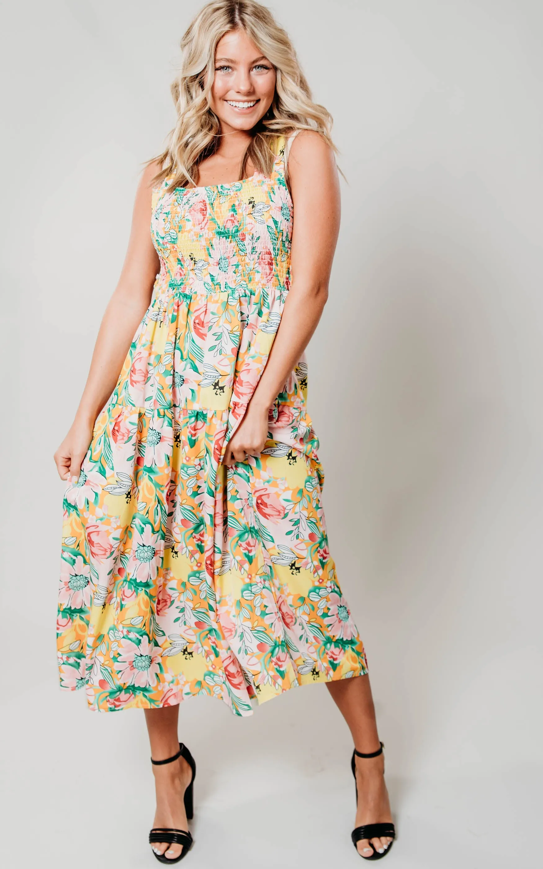 Summer Floral Yellow Dress - Final Sale*