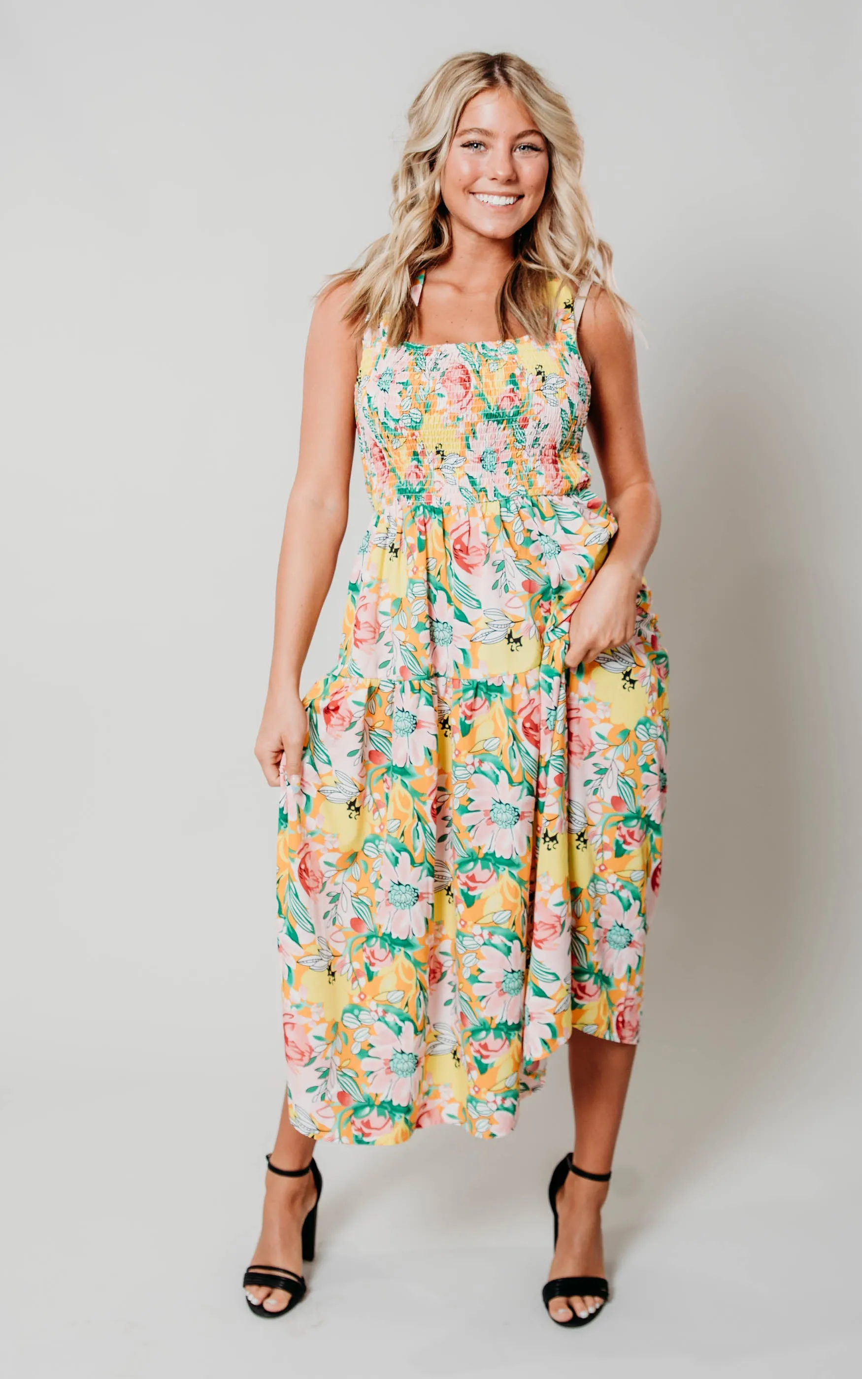 Summer Floral Yellow Dress - Final Sale*