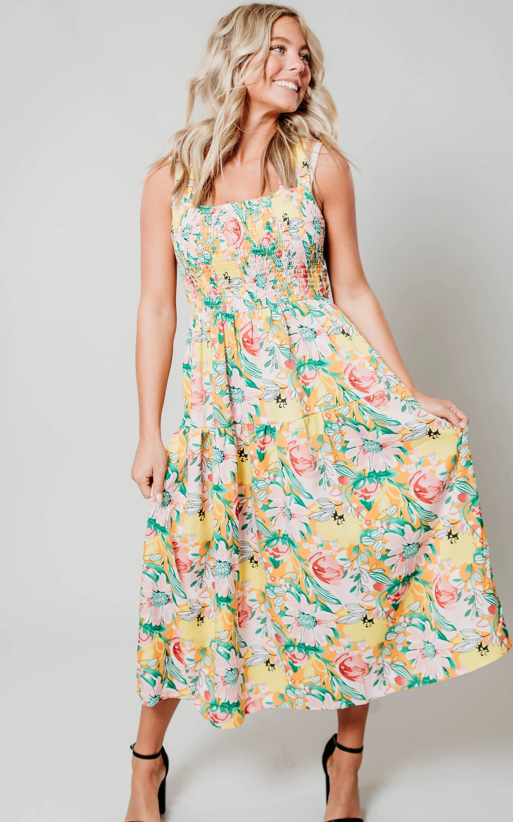 Summer Floral Yellow Dress - Final Sale*