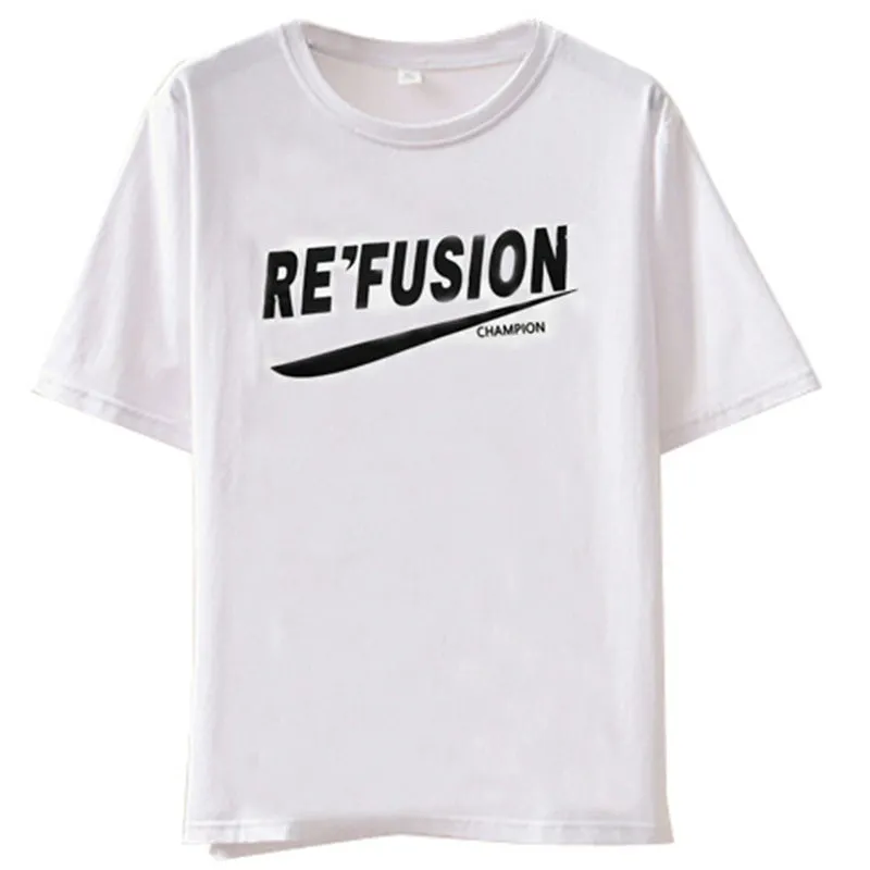 Summer Korean Trendy Alphabets Short Sleeve T-Shirt Women Student Casual INS Tops Loose Plus Size