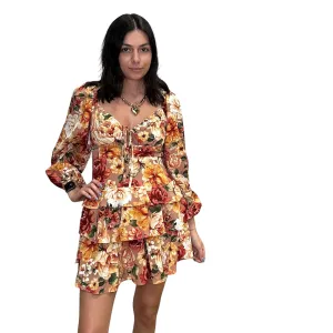 Sweetheart Long Sleeve Tiered Mini Dress