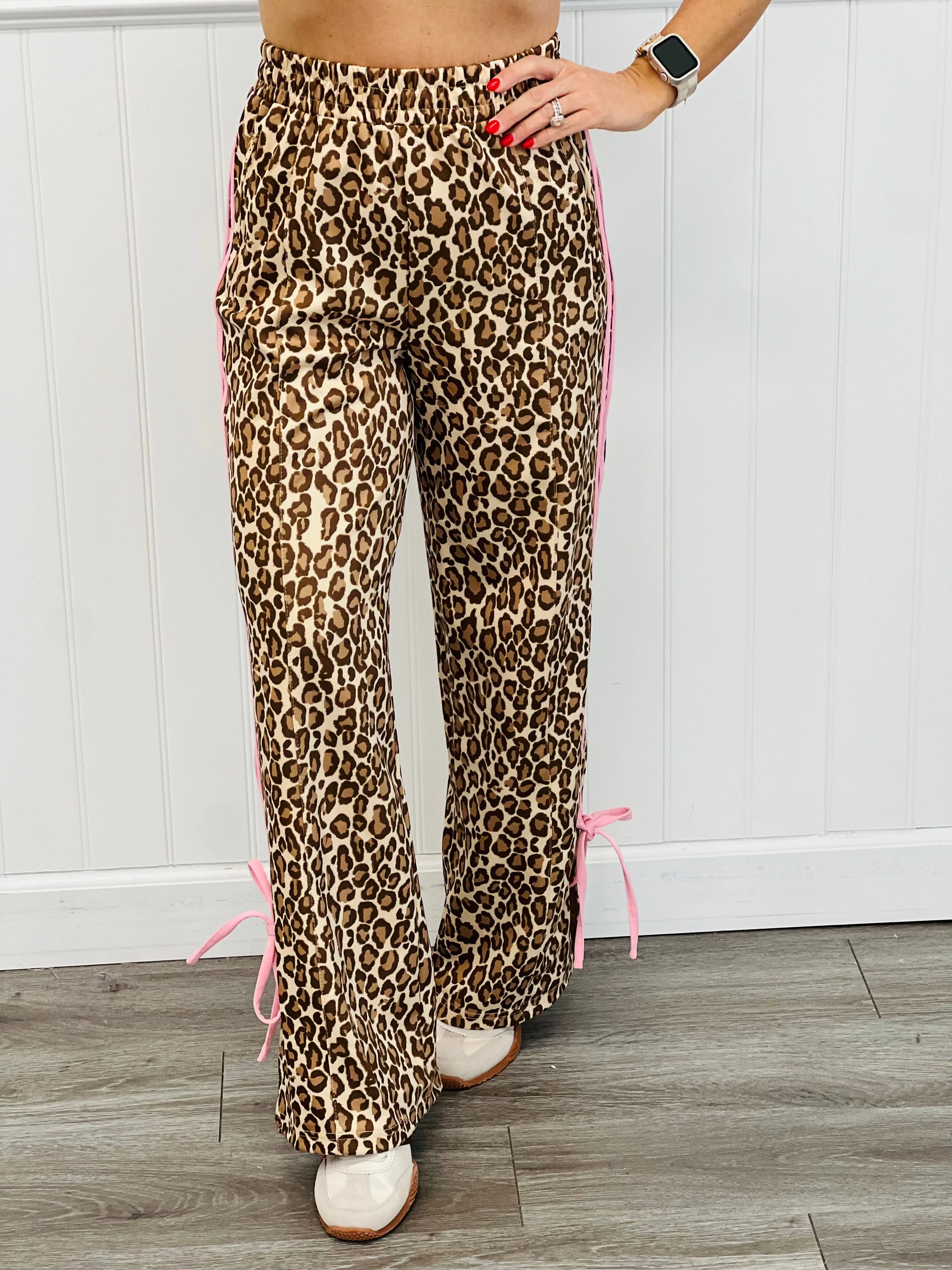 Taupe Leopard Bow Pants (Reg.)