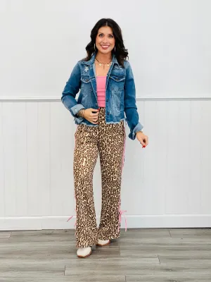 Taupe Leopard Bow Pants (Reg.)