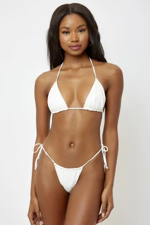 Tess Eyelet Triangle Top in White
