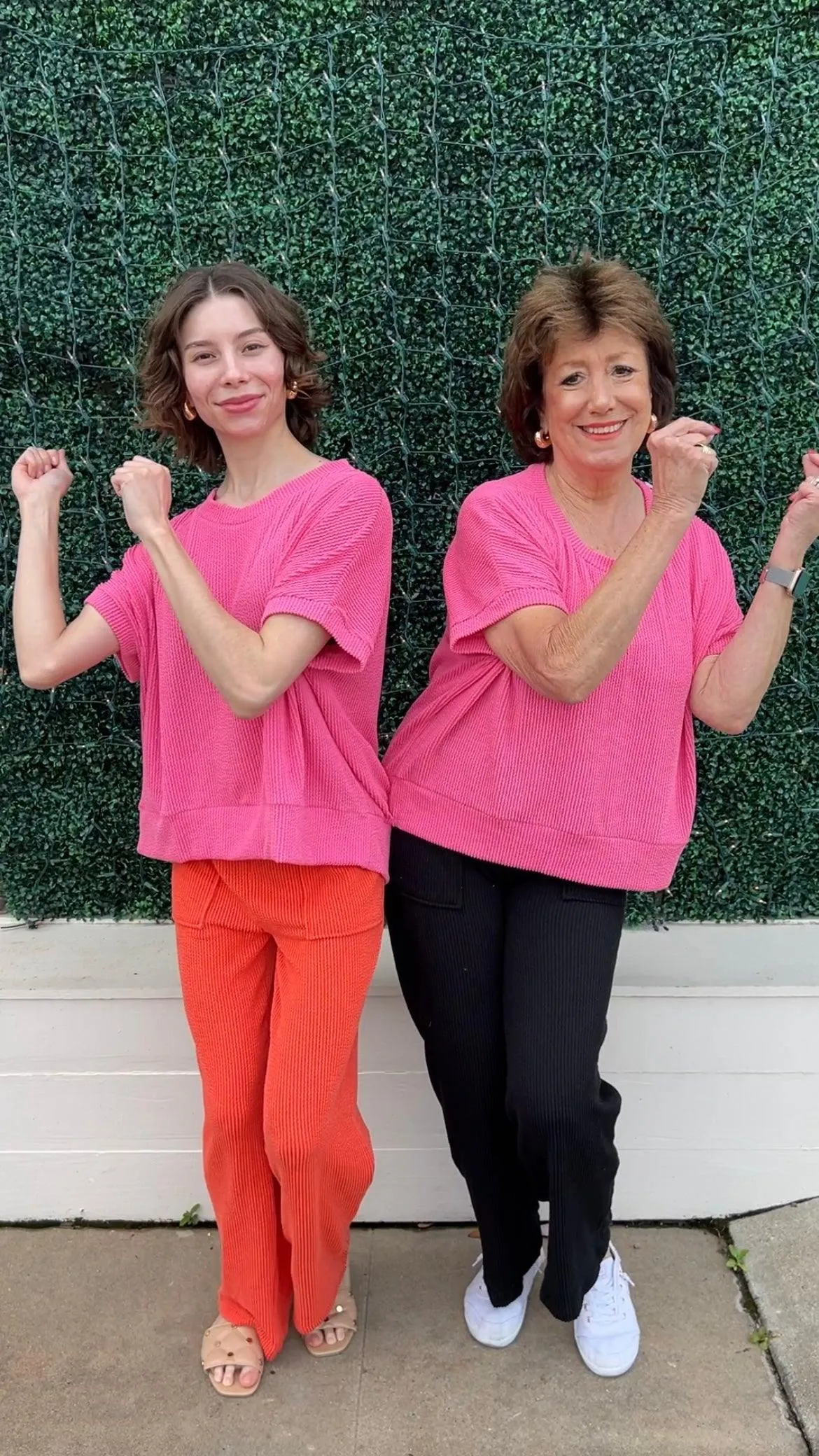Textured Athleisure Stretch Pants