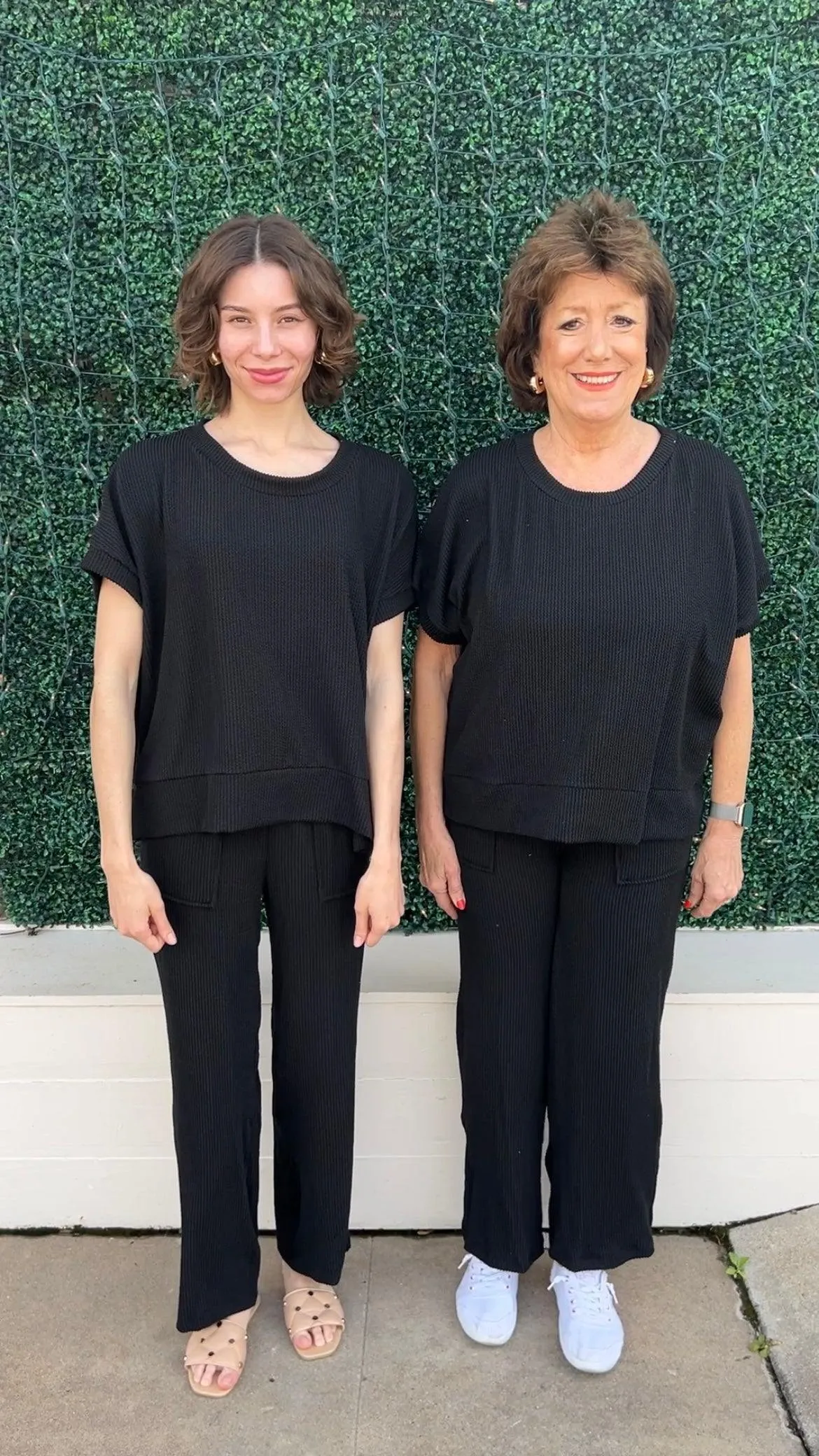 Textured Athleisure Stretch Pants