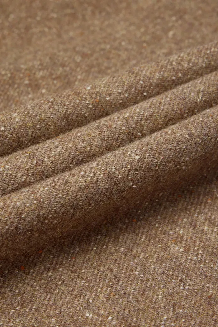 Tilda High Waisted Trousers in Flecked Wool Twill