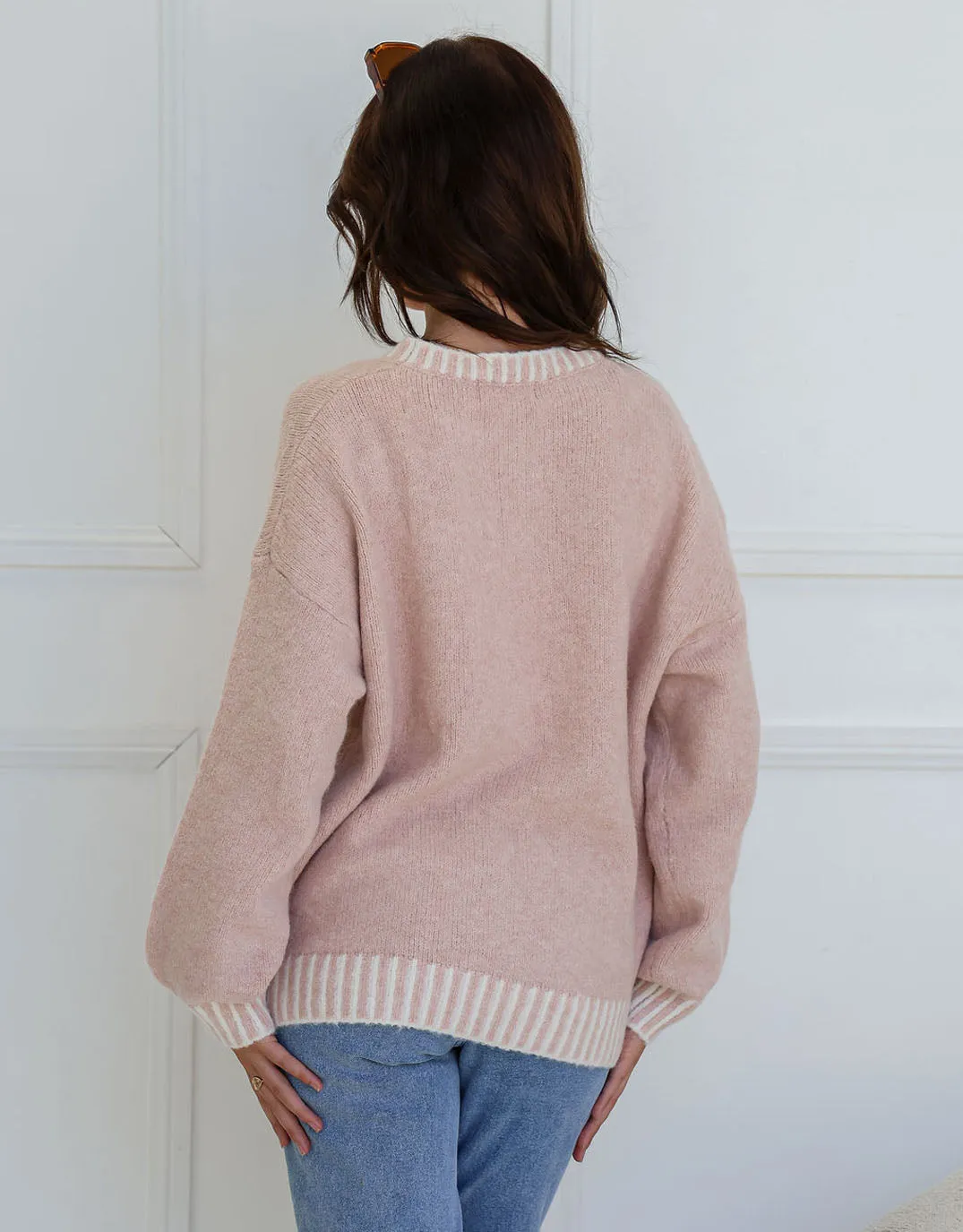 Tilly Wool Blend Crew Neck Knit - Blush