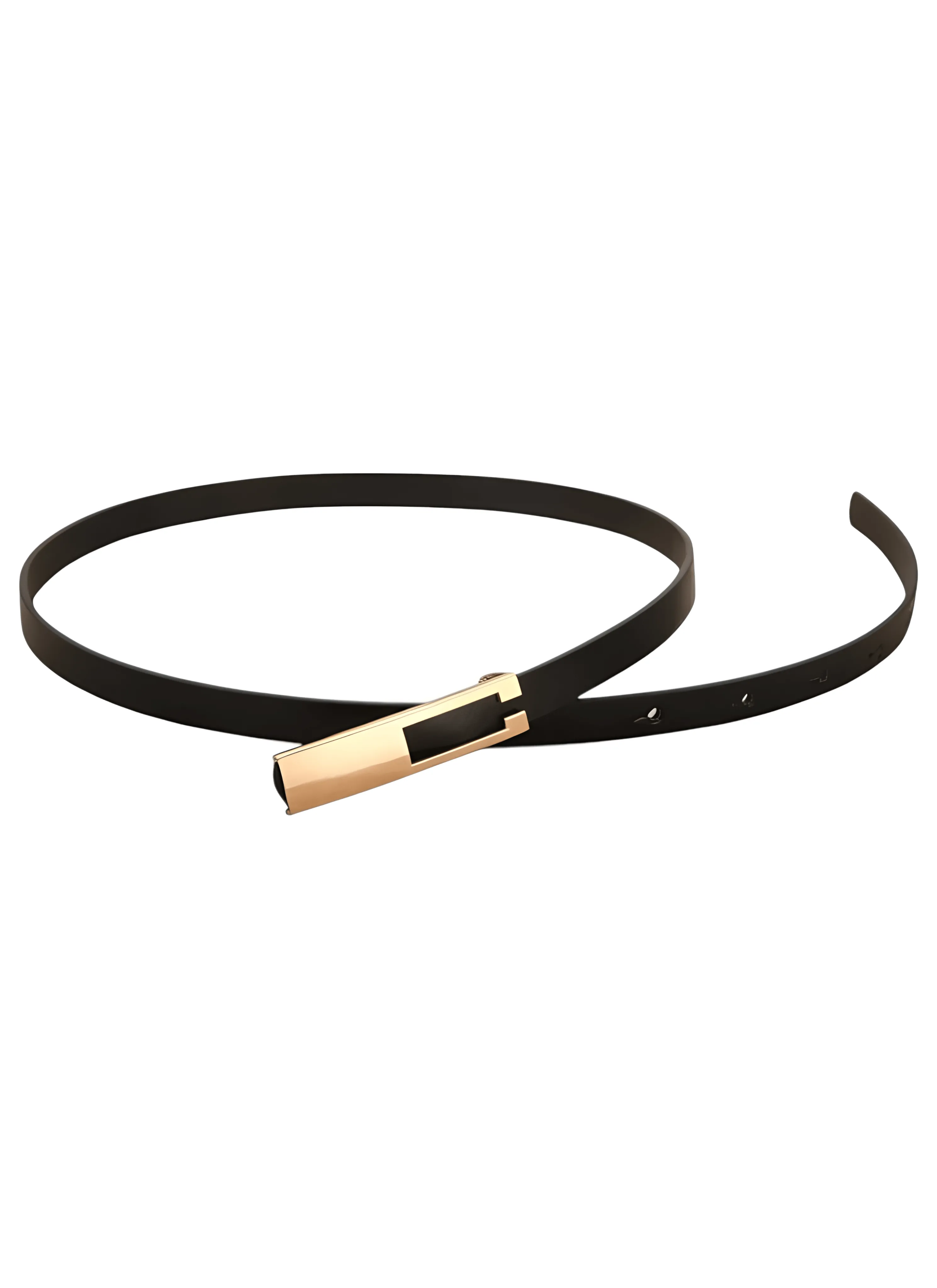 Timeless Chic: Vintage PU Leather Waist Belt with Gold Metal Buckle