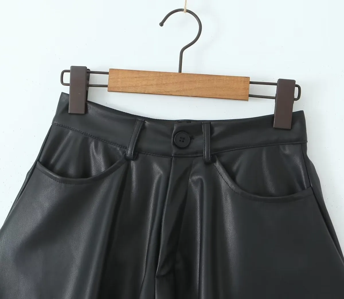 Trendy Faux Leather High Rise Skort – Autumn Winter Essential