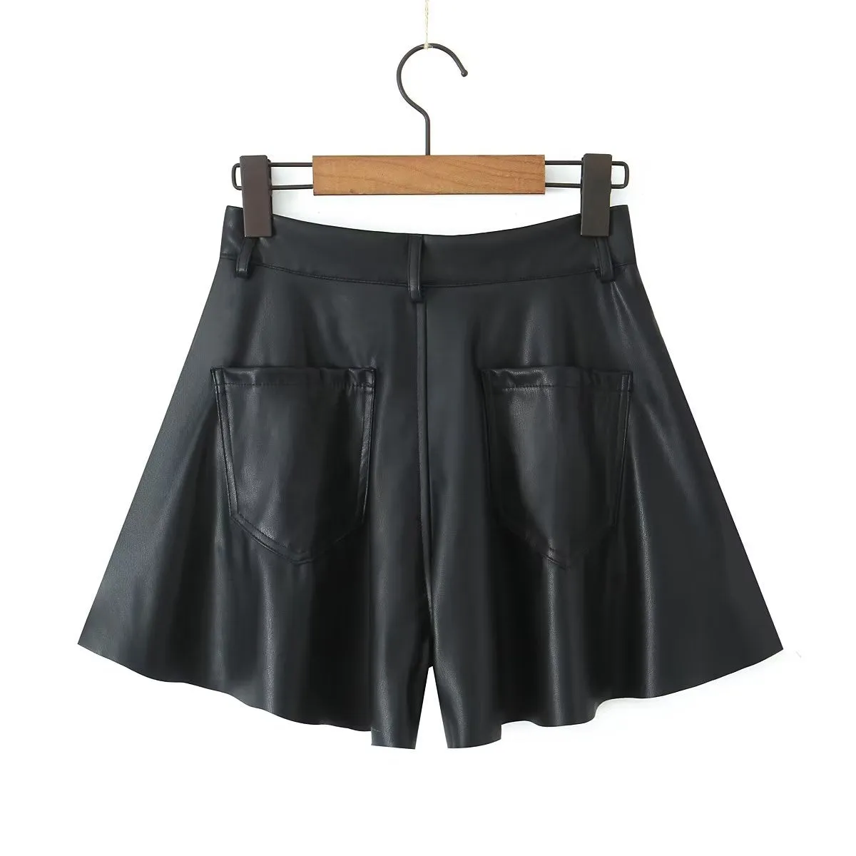 Trendy Faux Leather High Rise Skort – Autumn Winter Essential