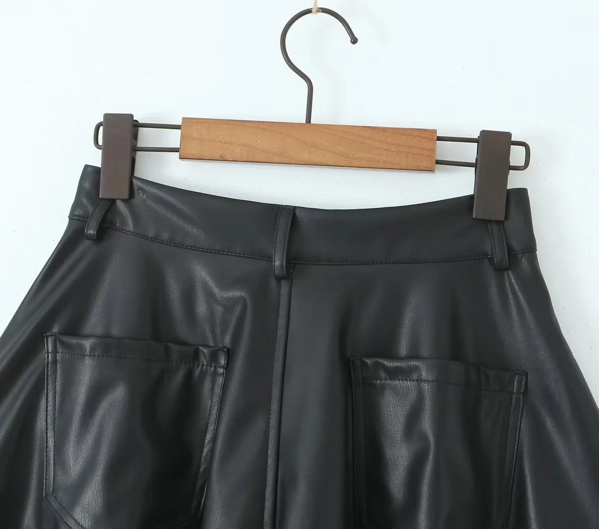 Trendy Faux Leather High Rise Skort – Autumn Winter Essential
