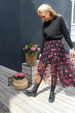 TULLE-HEART-SKIRT - BLACK PINK HEART