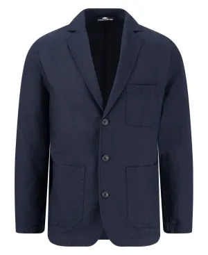 Unconstructed Seersucker Blazer - Dark Navy