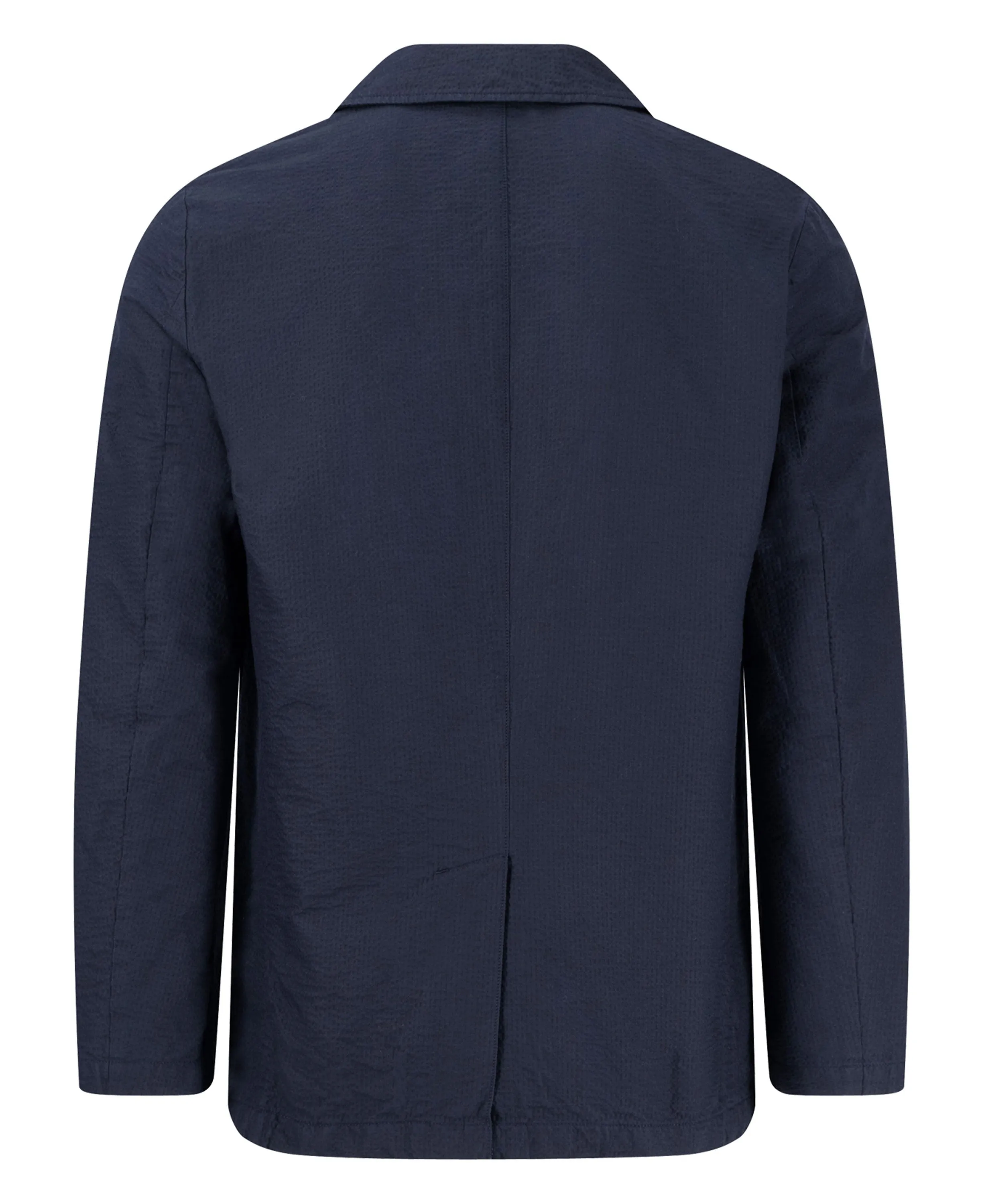 Unconstructed Seersucker Blazer - Dark Navy