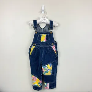 Vintage Hopscotch Kids Floral Patch Overalls 24 Months