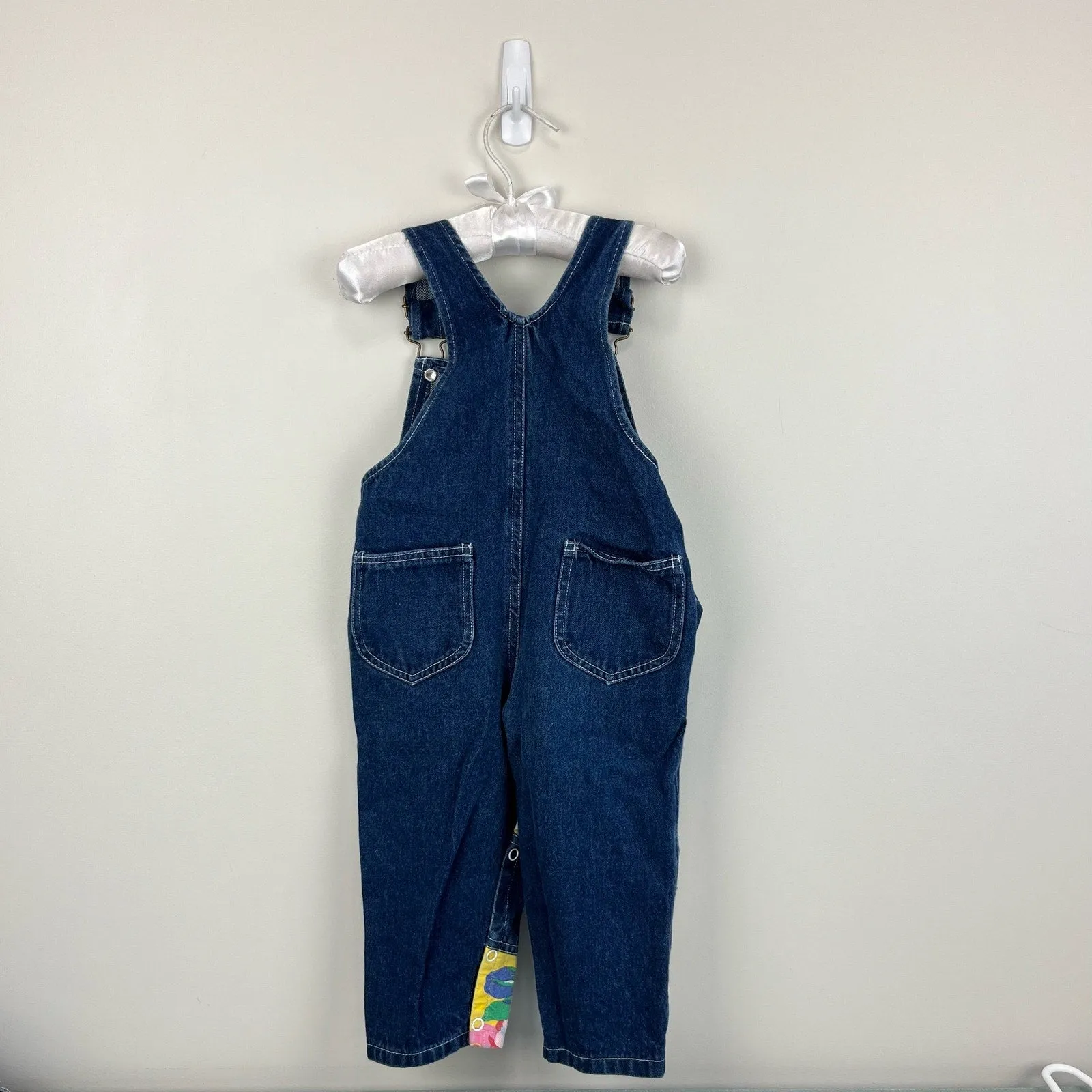 Vintage Hopscotch Kids Floral Patch Overalls 24 Months