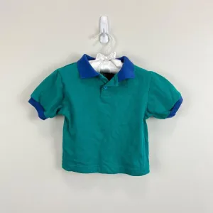 Vintage Jet Set Teal Green Polo Shirt 24 Months