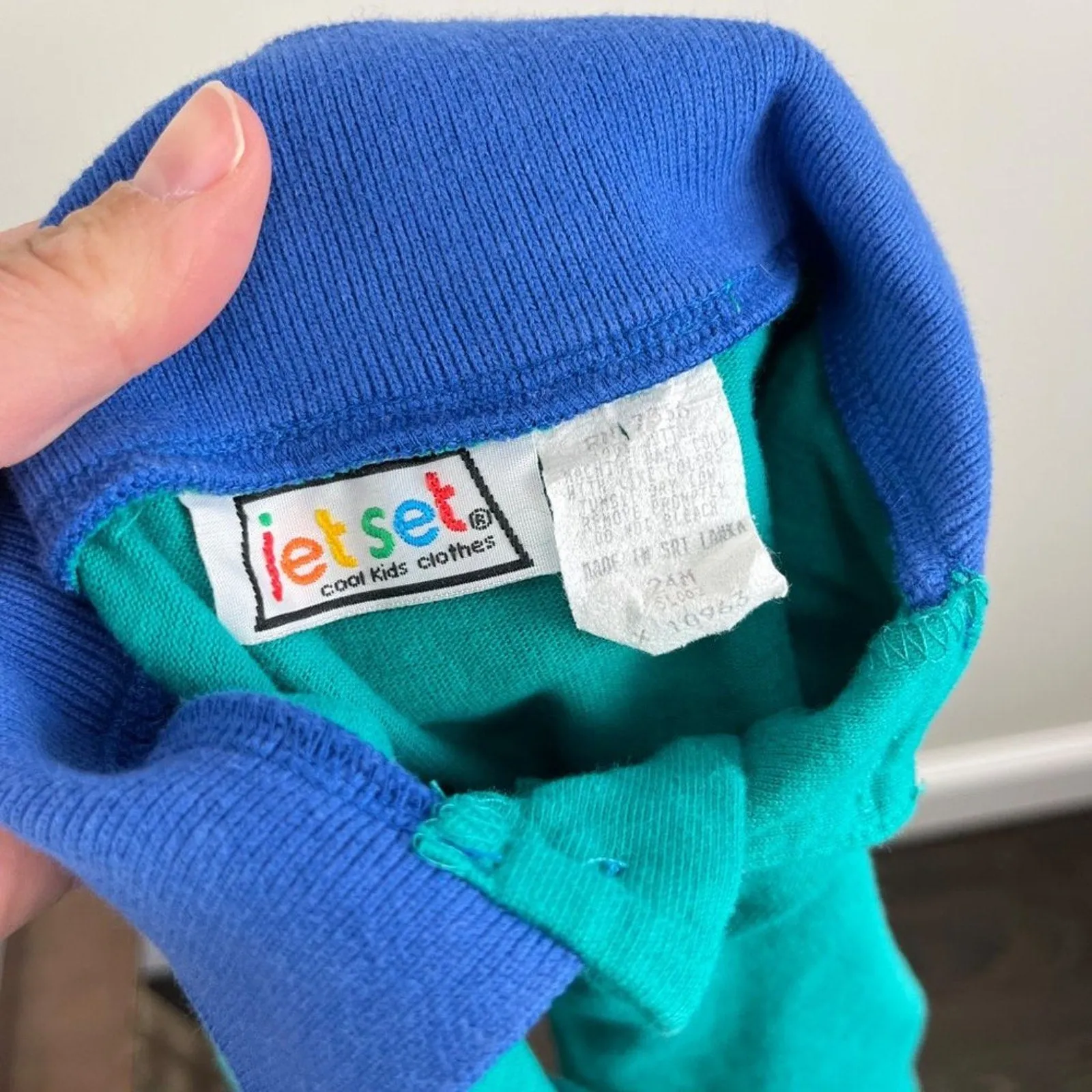 Vintage Jet Set Teal Green Polo Shirt 24 Months