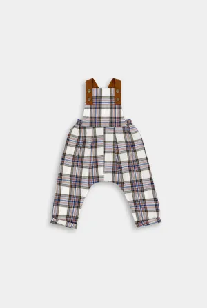 Vintage Plaid Linen Long Overalls