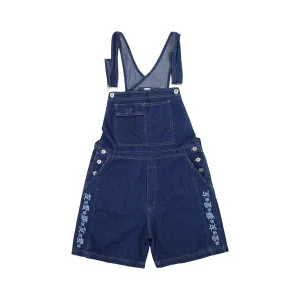 Vintage Y2K Dark Wash Denim Overall Shorts