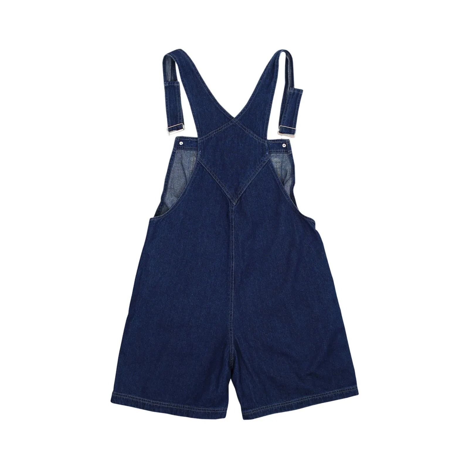 Vintage Y2K Dark Wash Denim Overall Shorts