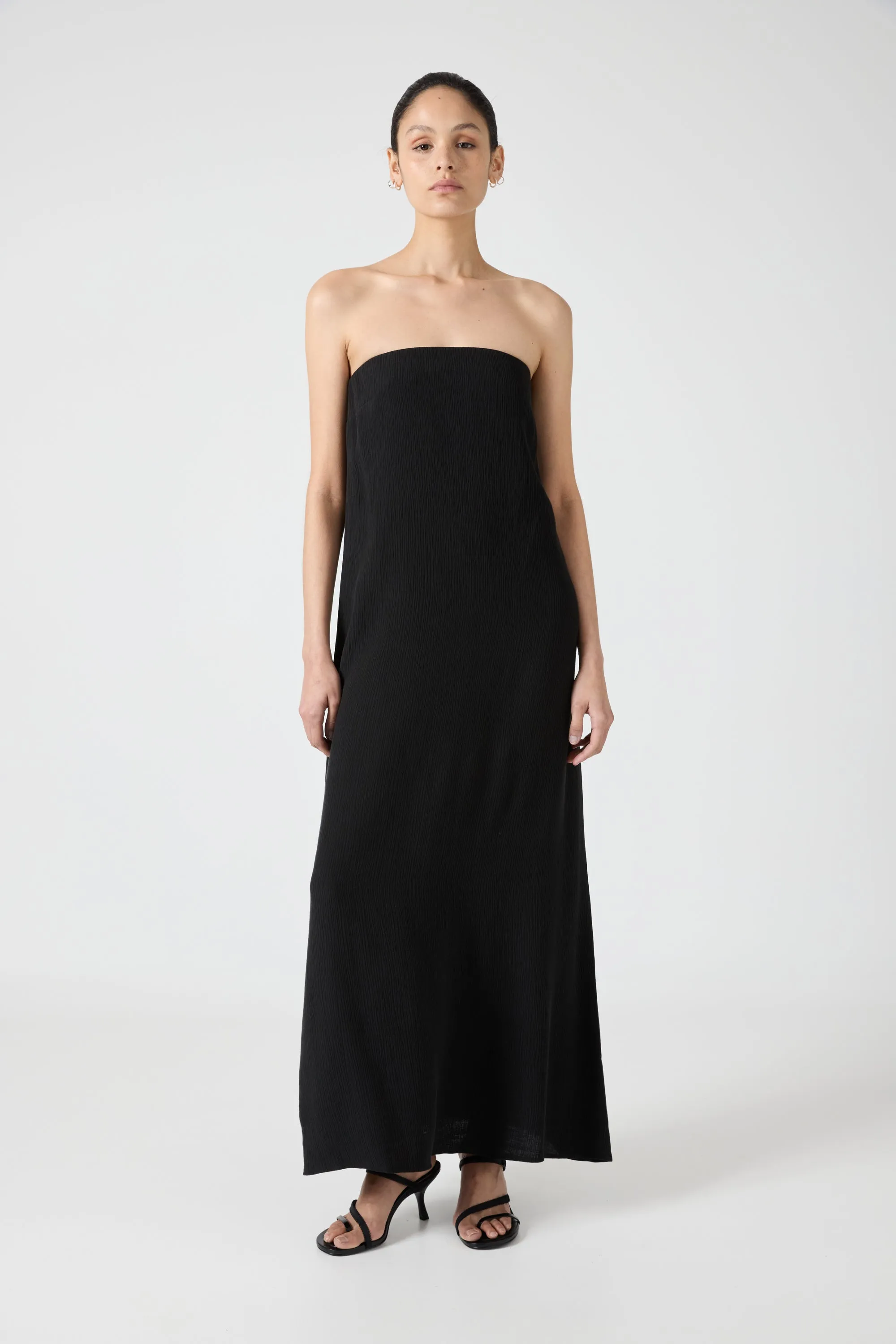 WANDERER STRAPLESS DRESS | BLACK