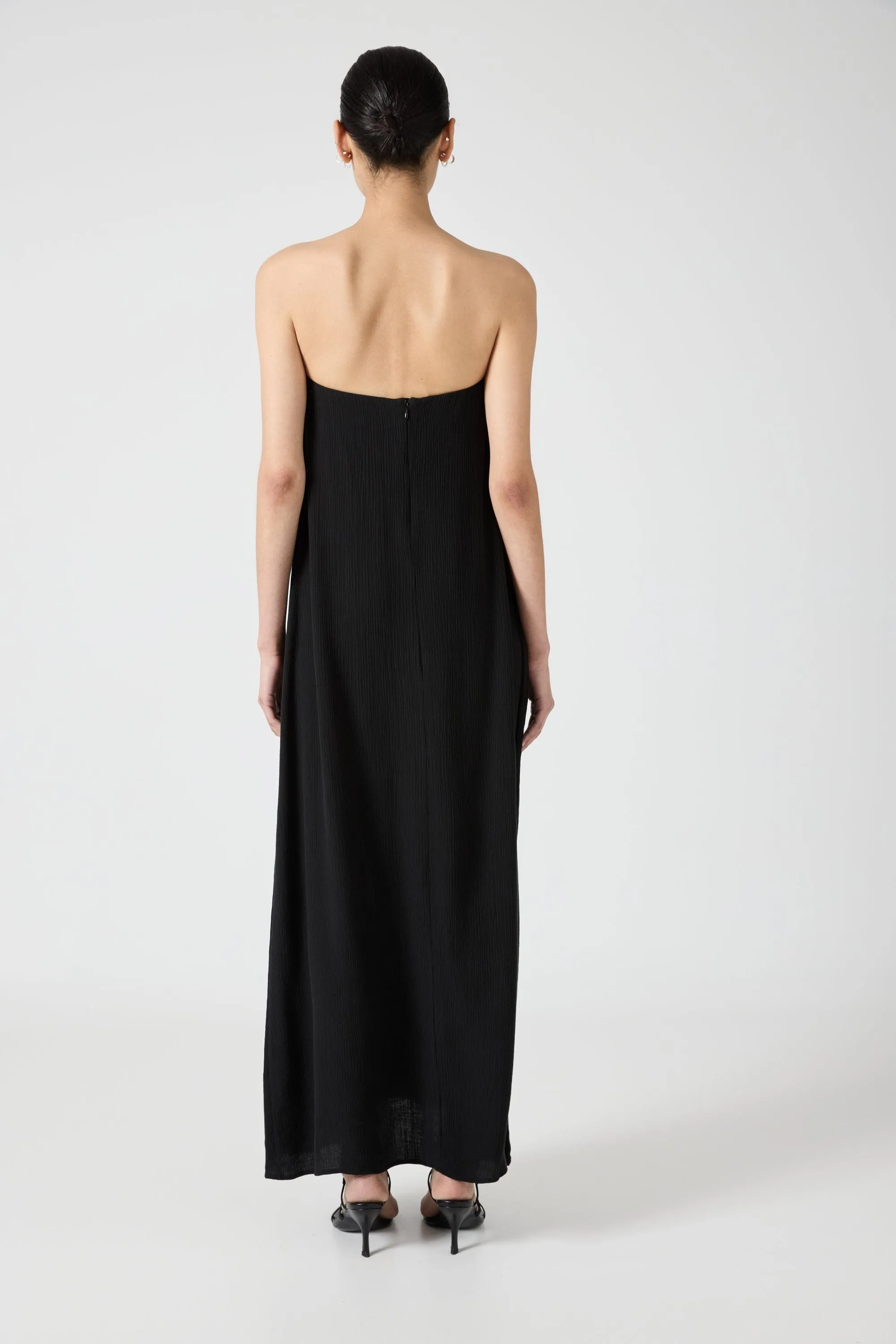 WANDERER STRAPLESS DRESS | BLACK