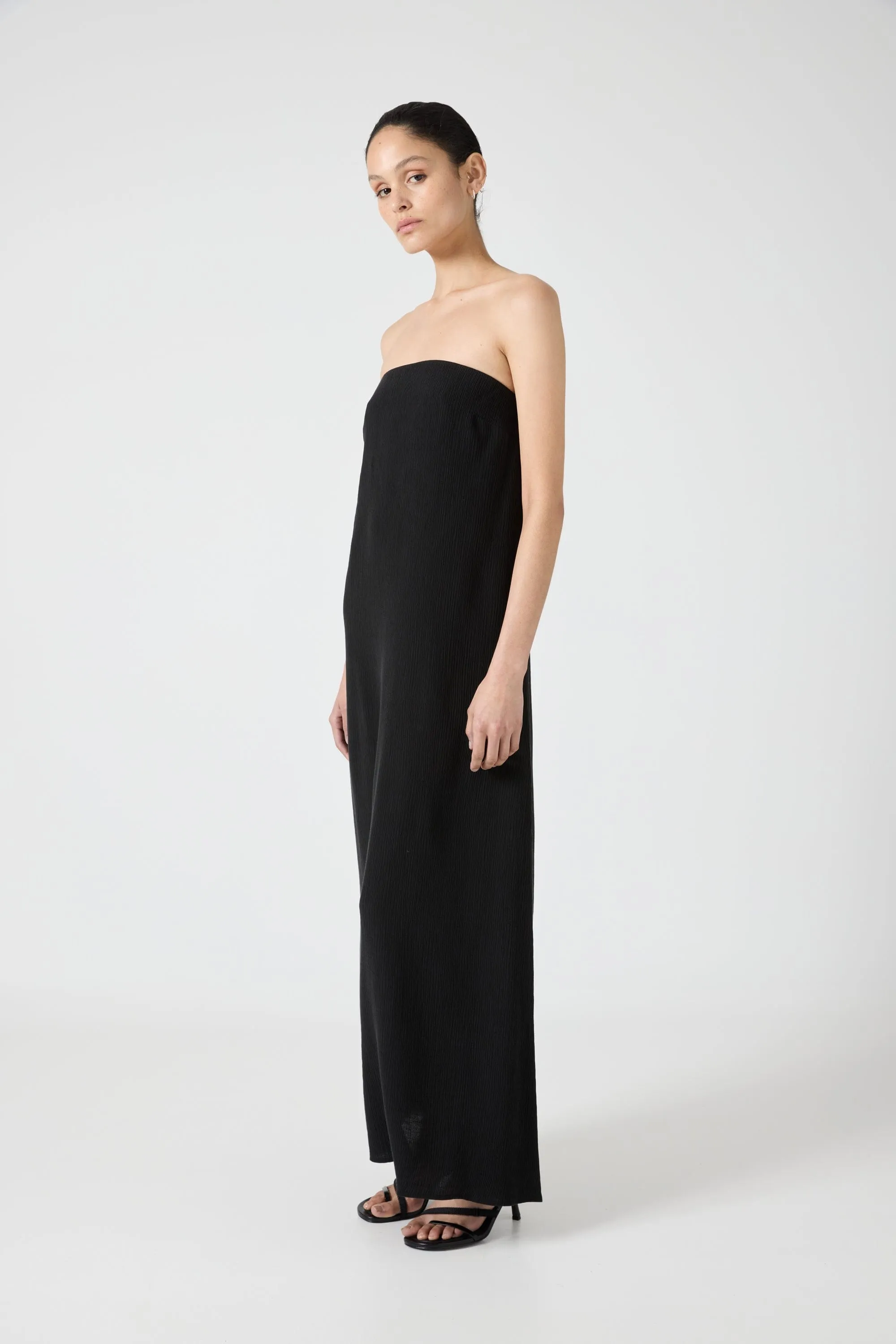 WANDERER STRAPLESS DRESS | BLACK