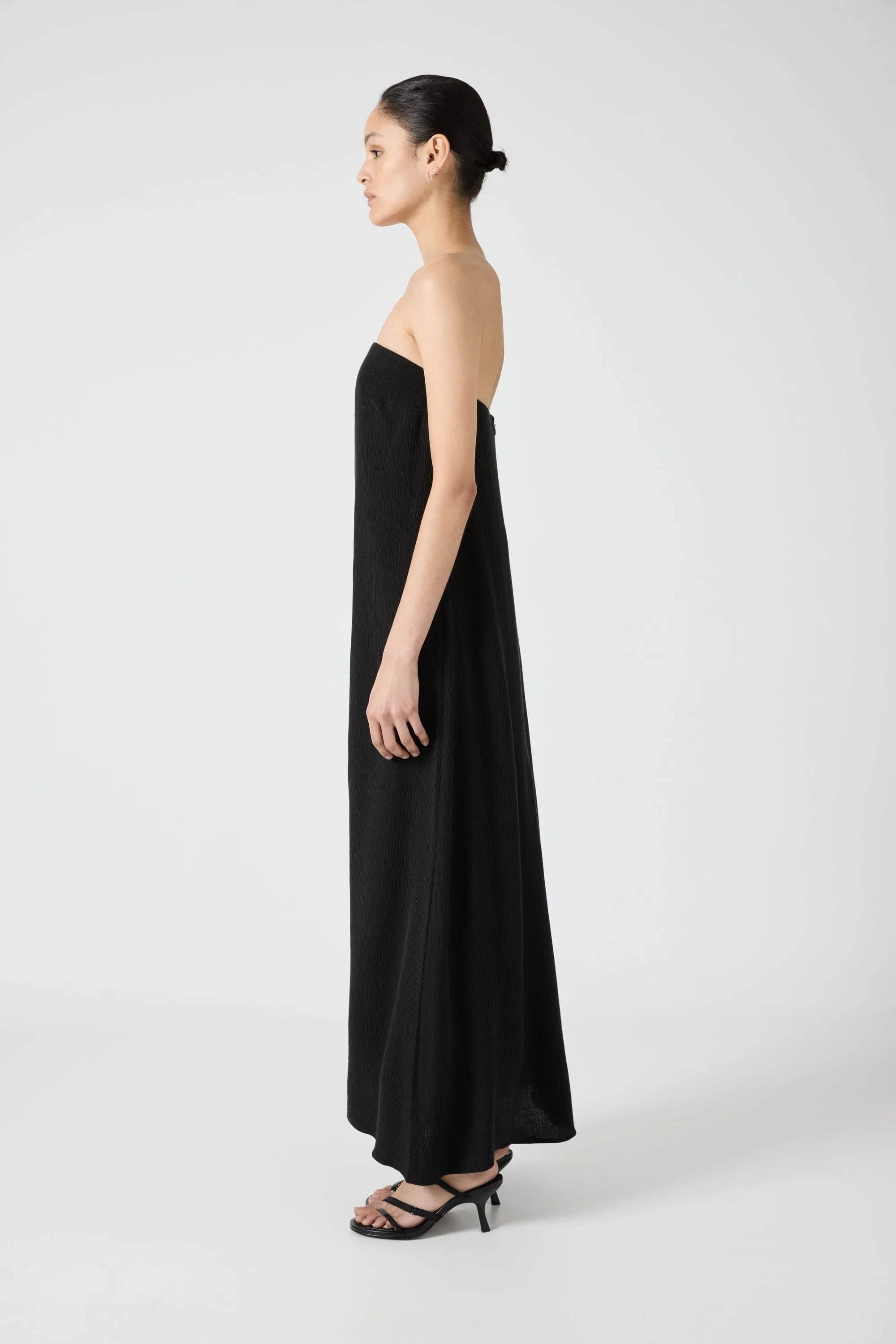 WANDERER STRAPLESS DRESS | BLACK