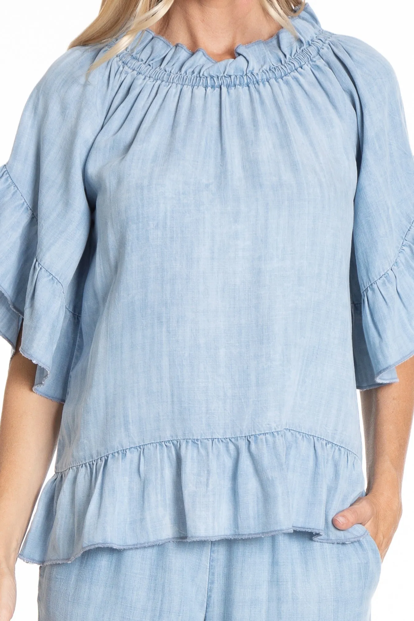 Wear 2-Ways Flounce Sleeve Top