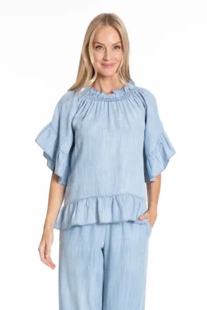 Wear 2-Ways Flounce Sleeve Top