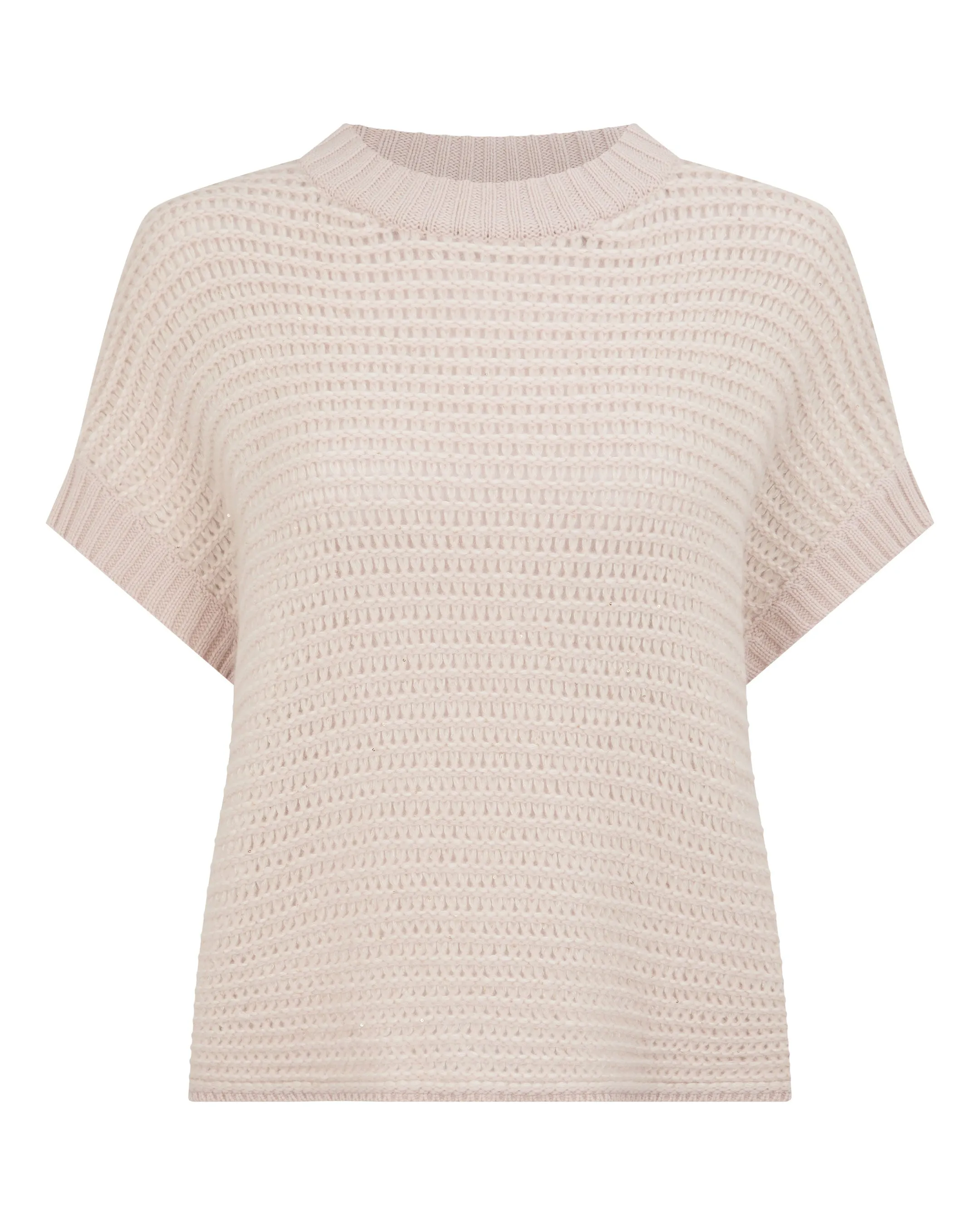 Women's Mesh Stitch Cashmere Silk Poncho Dusk Pink