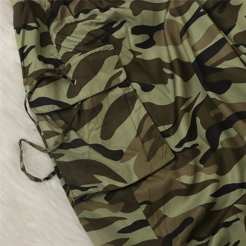 Women's Sexy Camouflage / Newspaper Print Draw String Ruched Long Skirts
