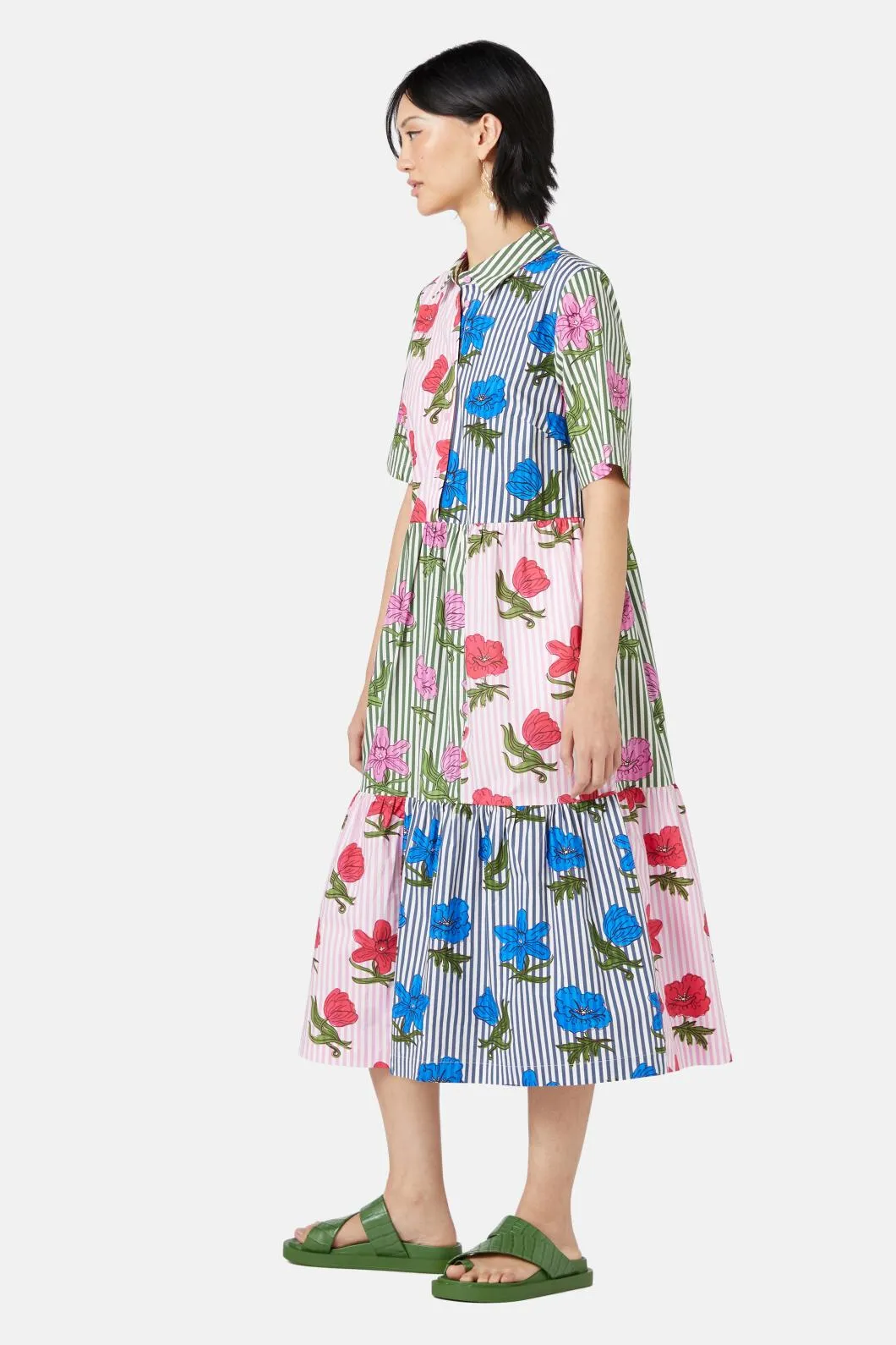 Woodblock Floral Dress
