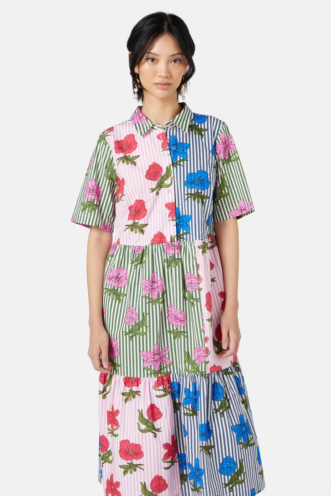 Woodblock Floral Dress