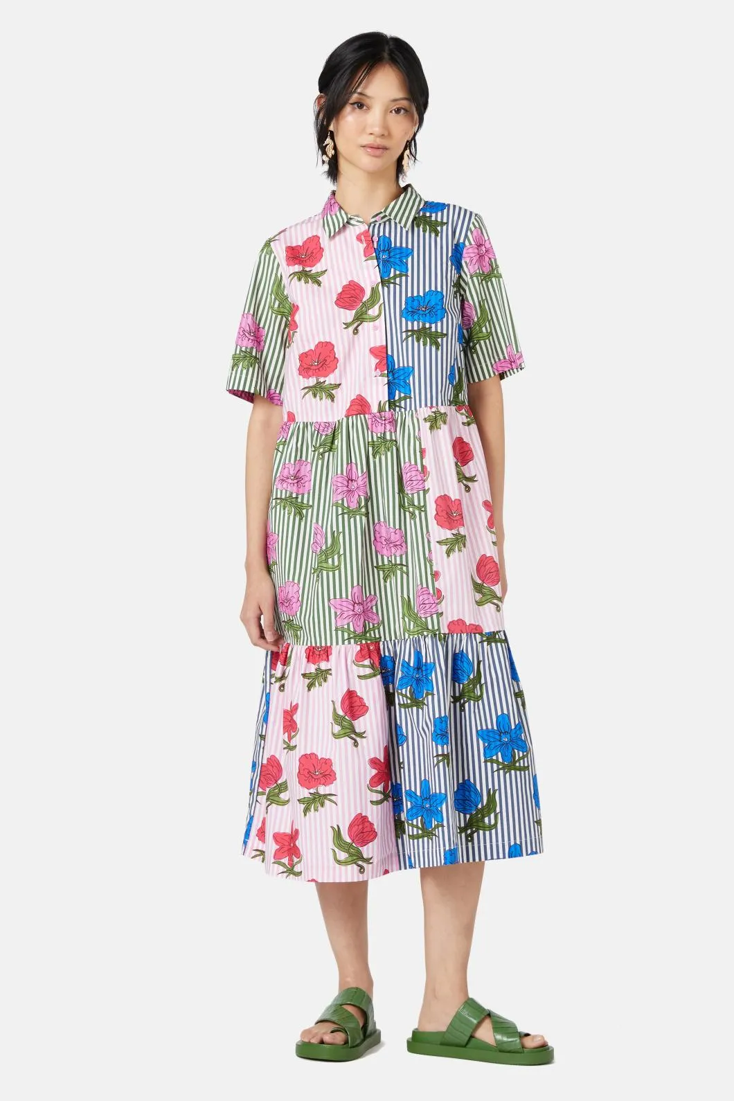 Woodblock Floral Dress