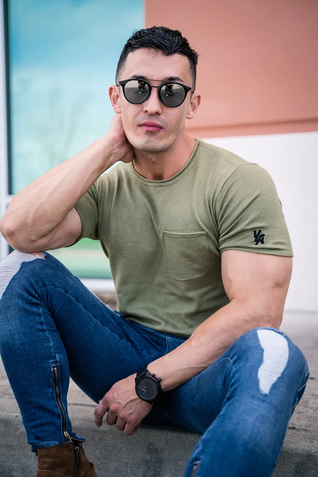 YoungLA Classic Knit Shirt with Pocket 407